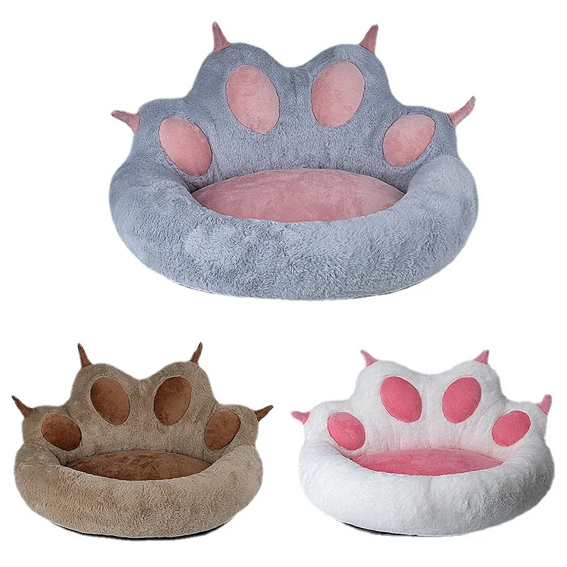 

Pet Mat Warm Faux Fur Soft Fleece Plush Cute Cat paw shape round shape donut Washable Pet Bed