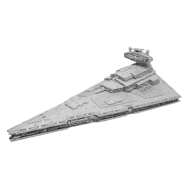 

MOC Brick Building Star Destroyer Blocks Wars Moderately Sized ISD with Full Interior Educational Blocks Toy Play Set, Gray