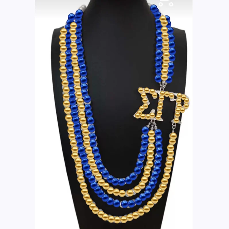 

Custom Alpha Sorority Sigma Gamma Rho multilayer statement Strings Pearl Jewelry New Design Necklace, Picture