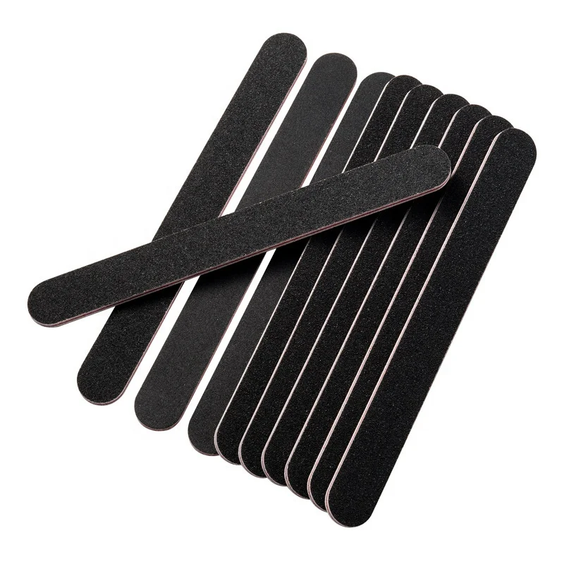 

Wholesale Bulk personalized double sided thin board nail file manicure black art nail files