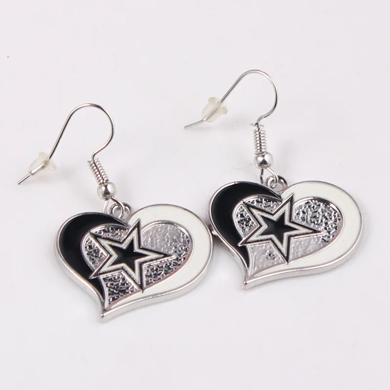 

Wholesale Us Football Team Peach Heart Enamel Alloy Metal charms Nfl Team Chiefs Earrings