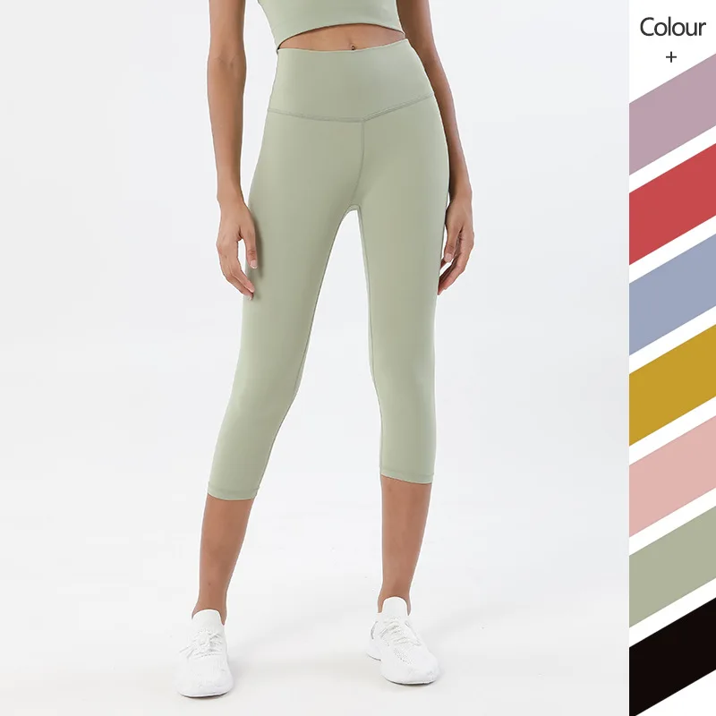 

Multiple color choice capris high waist yoga pants women 3/4 length bottom