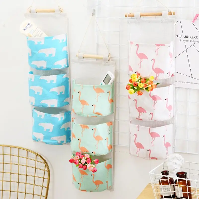 

Wall Mounted Wardrobe Organizer Sundries Storage Bag Jewelry Hanging Wall Pouch Hang Toys Organizer