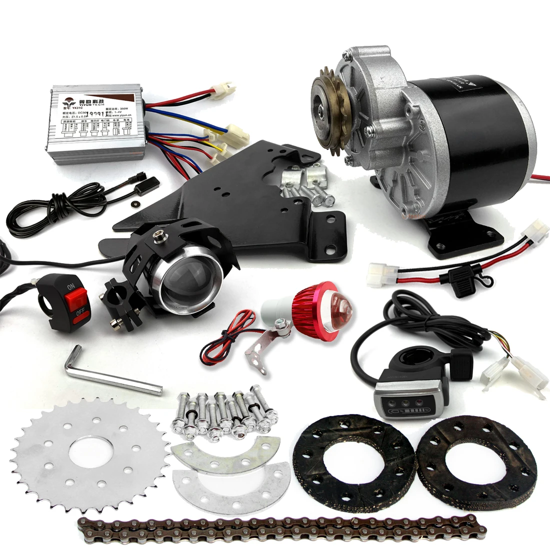 

L-faster 24V 36V 350W Motor Kit For DIY Electric Bike Special Brake Lever Bicycle Assisted Motor Kit Can Run 20km/h, Black