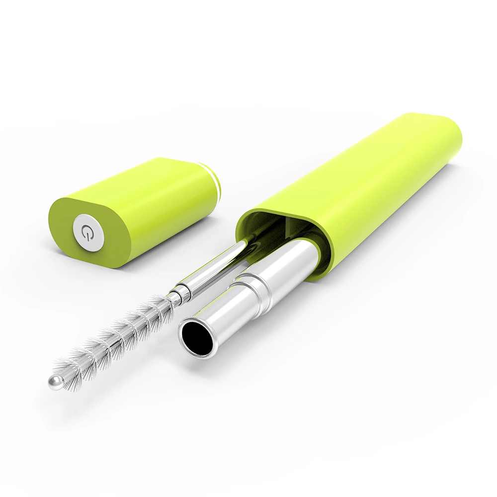 2020 Amazon Portable Reusable UV Disinfection Metal Telescopic Straw Kit Set