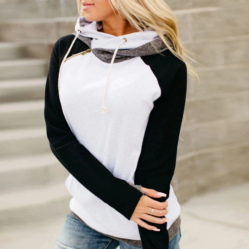 

Rummandy Women's Winter Color block Pullovers Fashion Winter Color block Pullovers Hooded Bandage Sweater Dress Long Sleeve, Customized color
