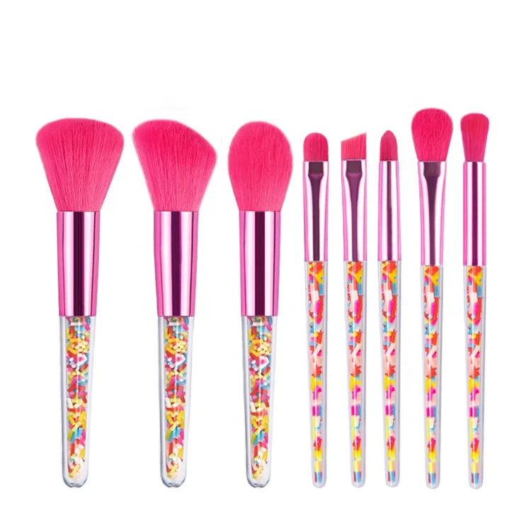 

5pcs 8 pcs Cheap Acrylic Handle Makeup Brush Set Foundation Makeup Brush Synthetic Candy Makeup Brushes, As pictures