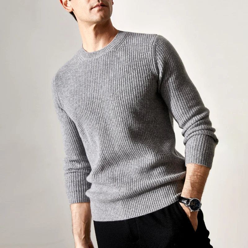 

Pure Cashmere Sweater Men Knit Round Neck Sweater New Design his-and-hers cashmere sweater