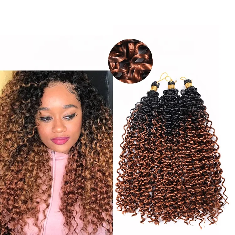 

Factory Hair Kinky Twist Crochet braids Synthetic Hair Weave Extensions Free Tress Afro Deep Water Wave Twist Braids Hair, Per and ombre color more than 17 color aviable