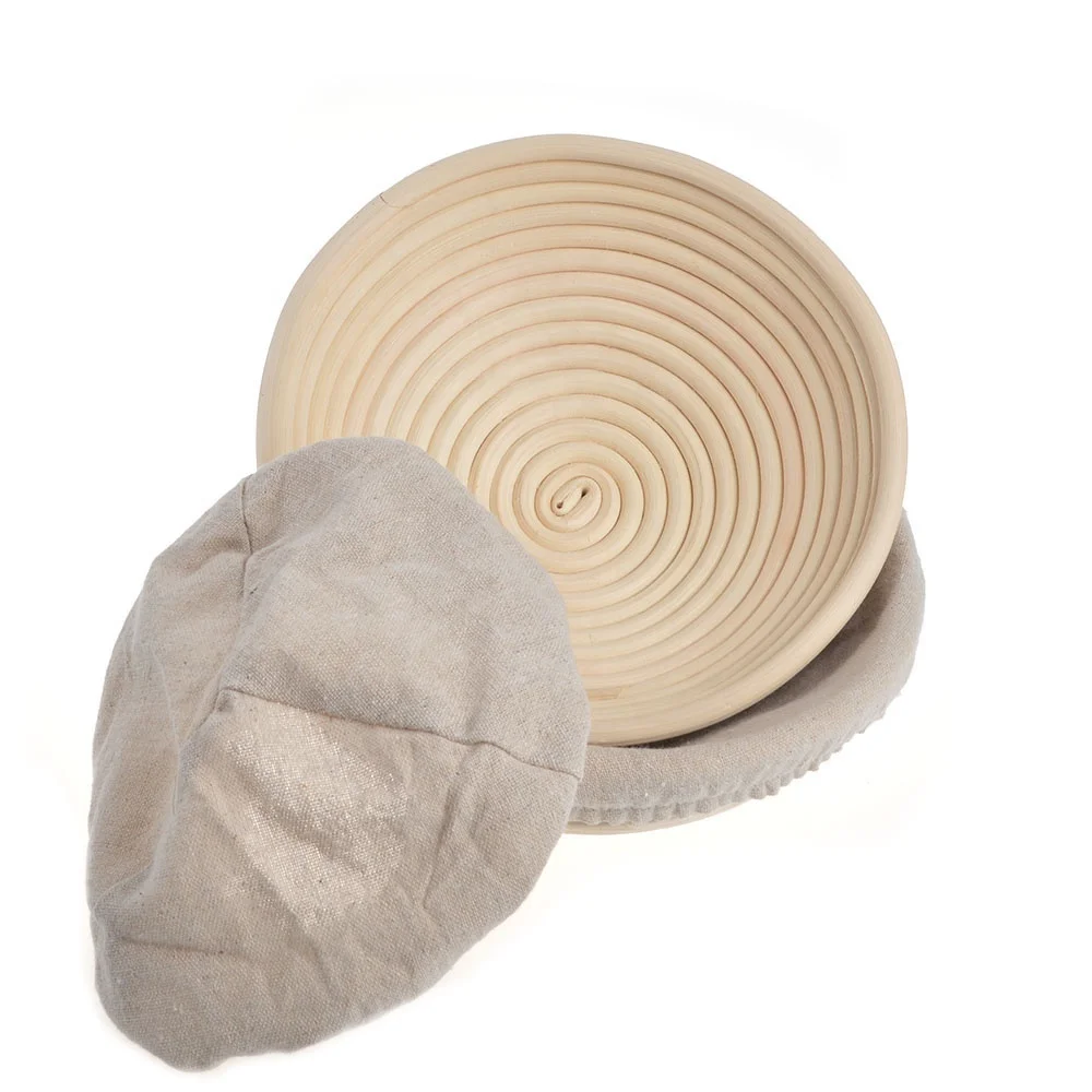 

9 10 inch Round Oval Artisan Natural Rattan Bread Dough Proofing Basket Banneton for Sourdough Fermentation