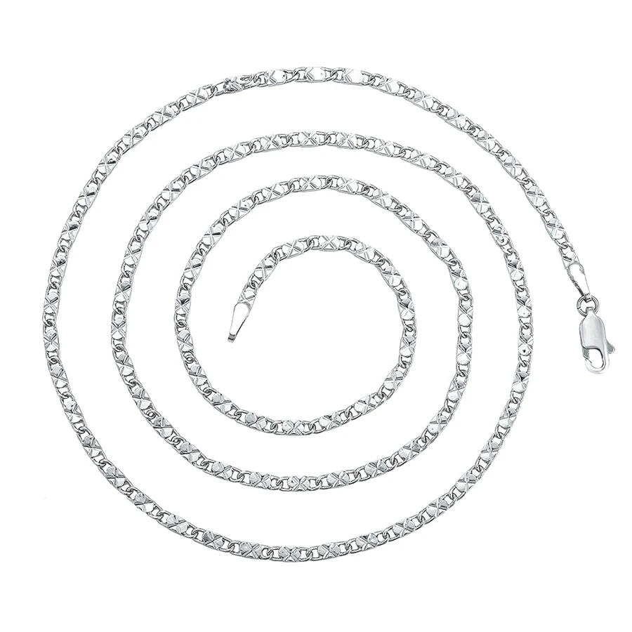 

45904 Xuping fashion jewelry 2019 new arrival design rhodium color simple chain necklace for neutral