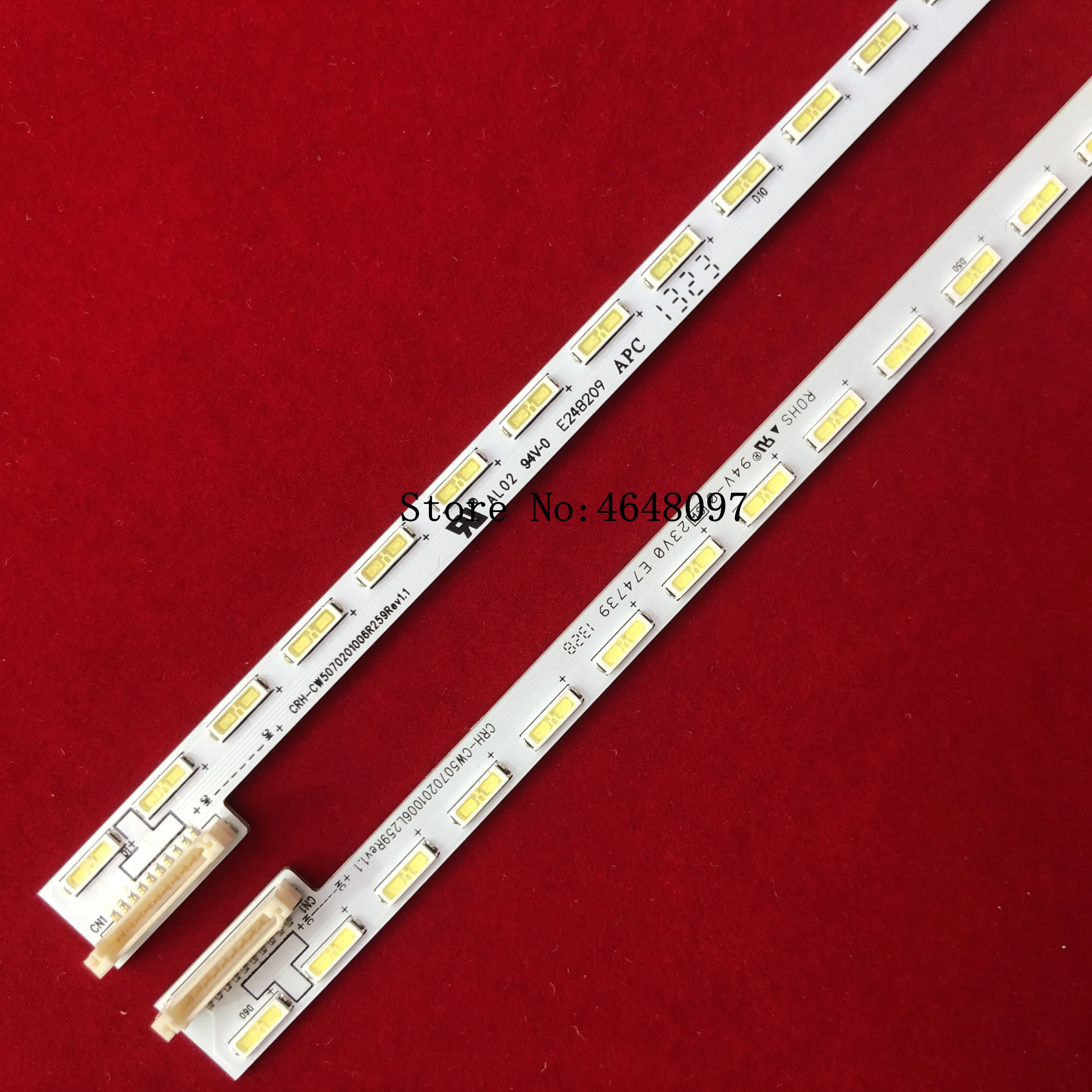 

New 2Pcs/Kit LED Strip CRH-CW5070201006L259 CRH-CW5070201006R259Rev1.1 7710-650000-L000 7710-650000-R000 for 60E680F 50E760A