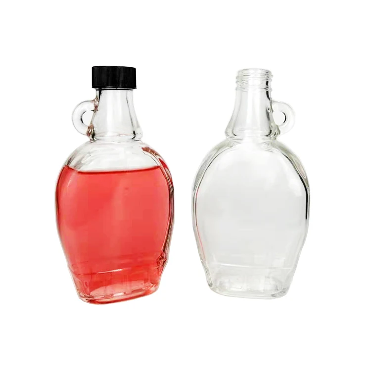 250ml Wholesale Clear Glass Material Empty Maple Coffee Syrup Bottles