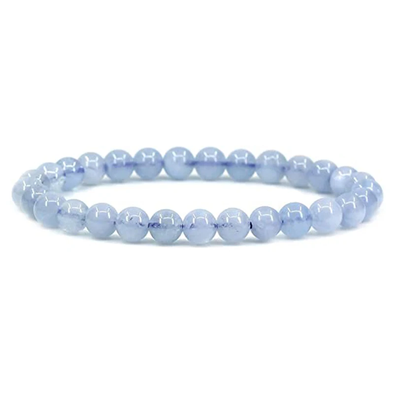 

High Quality Hot Sale Aquamarine Beaded Bracelet Amazon Sea Blue Gemstone Natural Elegant Aquamarine Stone Charm Beads Bracelet