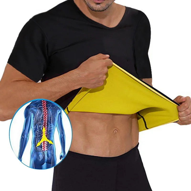 

Powerful Neoprene Mens Sauna Slimming T Shirt Sweat Body Shapers Vest Men's Thermal Body Shaper Slimming Shirt