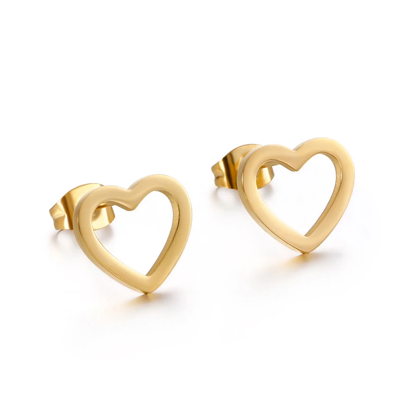 

Wholesale Premium Temperament Stainless Steel Heart Shaped Earrings For Women