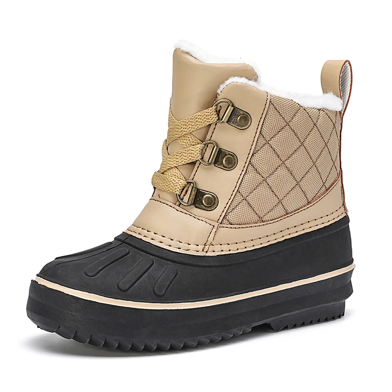 

Hot Sale Winter Warm Children's Cotton Boots Waterproof Boys Girls Duck Boots Comfortable Kids Snow Boots, Gray, pink, khaki