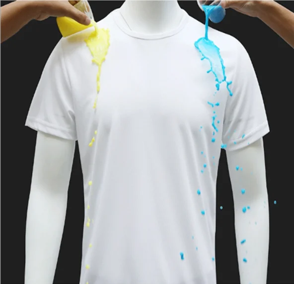 

Custom Hydrophobic Mens' Nano Waterproof Stain Proof T-Shirt Quick Dry Breathable Short Sleeve T Shirt Man