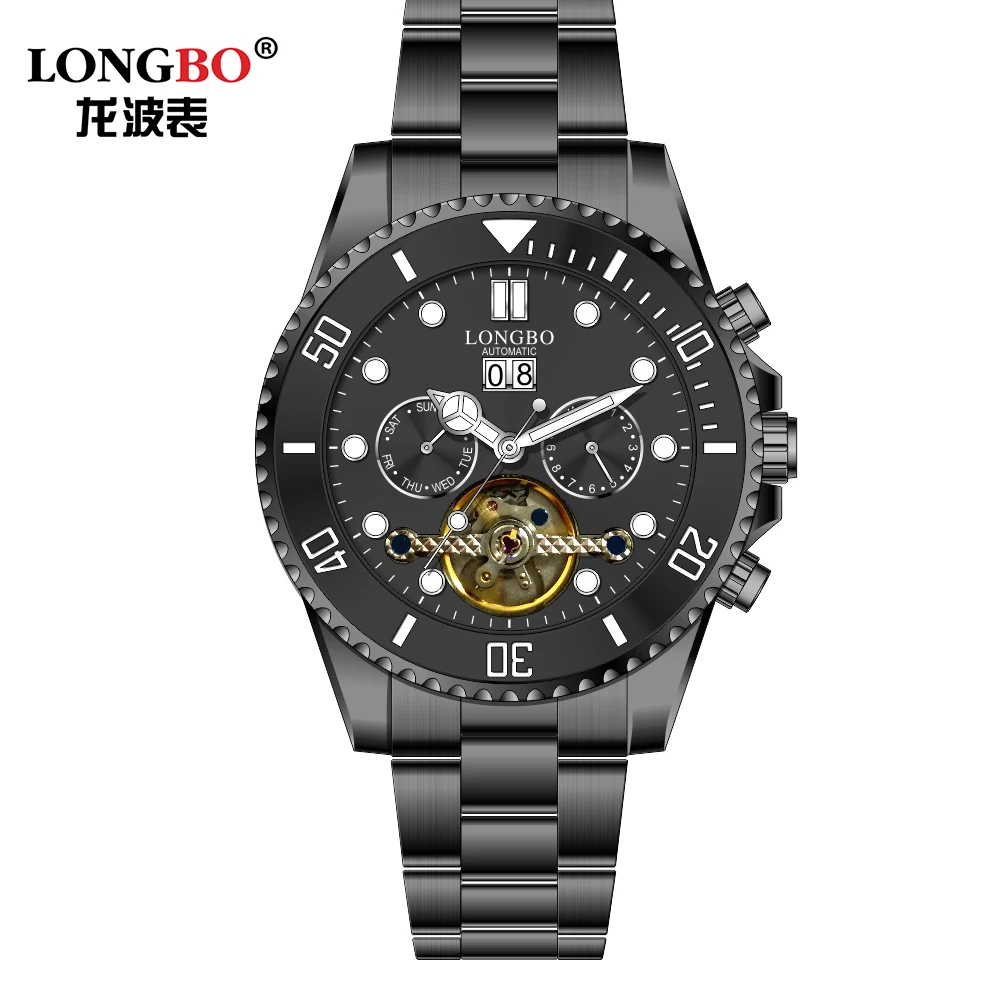 

LONGBO 83225 top brand automatic men's automatic luxury watch custom logo wacth men wrist watch automatic, 1color