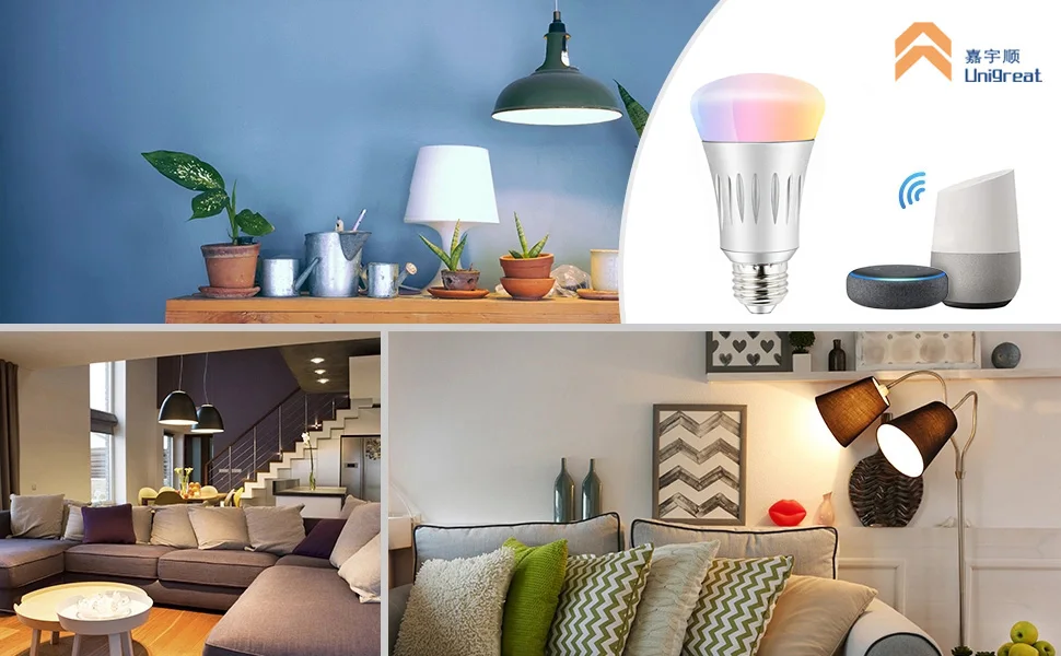 Factory Price Tuya WiFi Led Lights Smart Bulbs Aluminum Plastic Dimmable Led Bulb Compatible with Alexa Echo Google