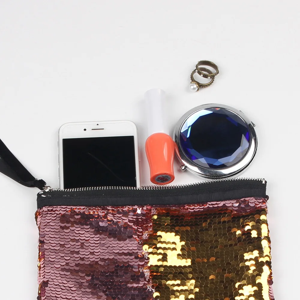 

Fashion Shining Reversible Sequin Lady Cosmetic Bag Change Purse, Multi color