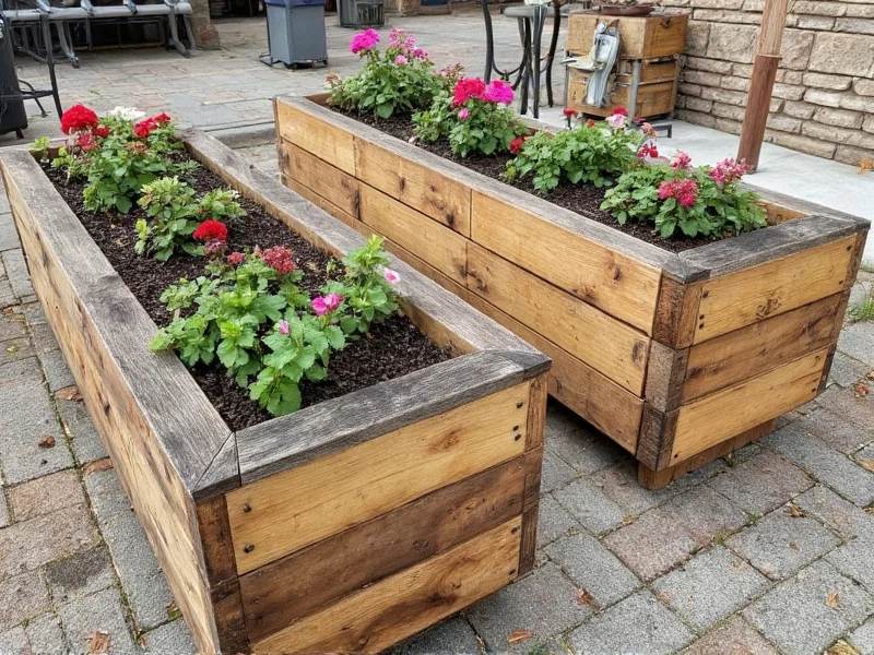 Reclaimed wood selection for DIY planter boxes