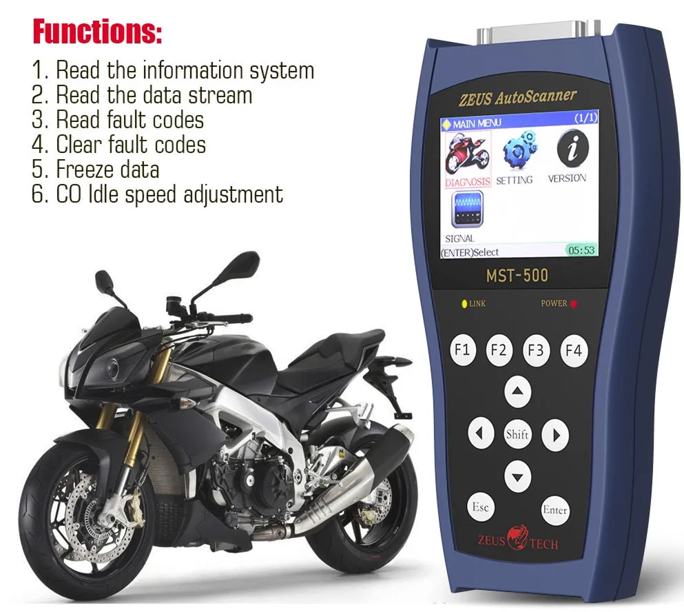 

Scanner Motorcycle Diagnostic Tool MASTER MST-500 Handheld Motorcycle Diagnostic Scanner Tool