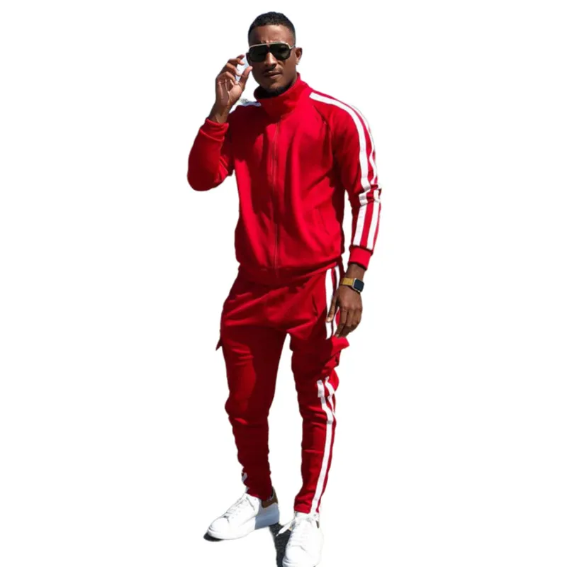 

Top Fashion Trendy Sweatsuits Men Tracksuit Jogging Suit Jogging Wear Jogging Set Tracksuit With Side, Picture shows