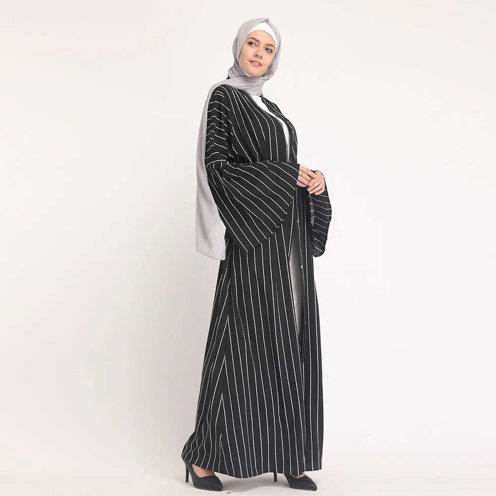 lsm102 abaya 2020前开式长袖伊斯兰穆斯林连衣裙