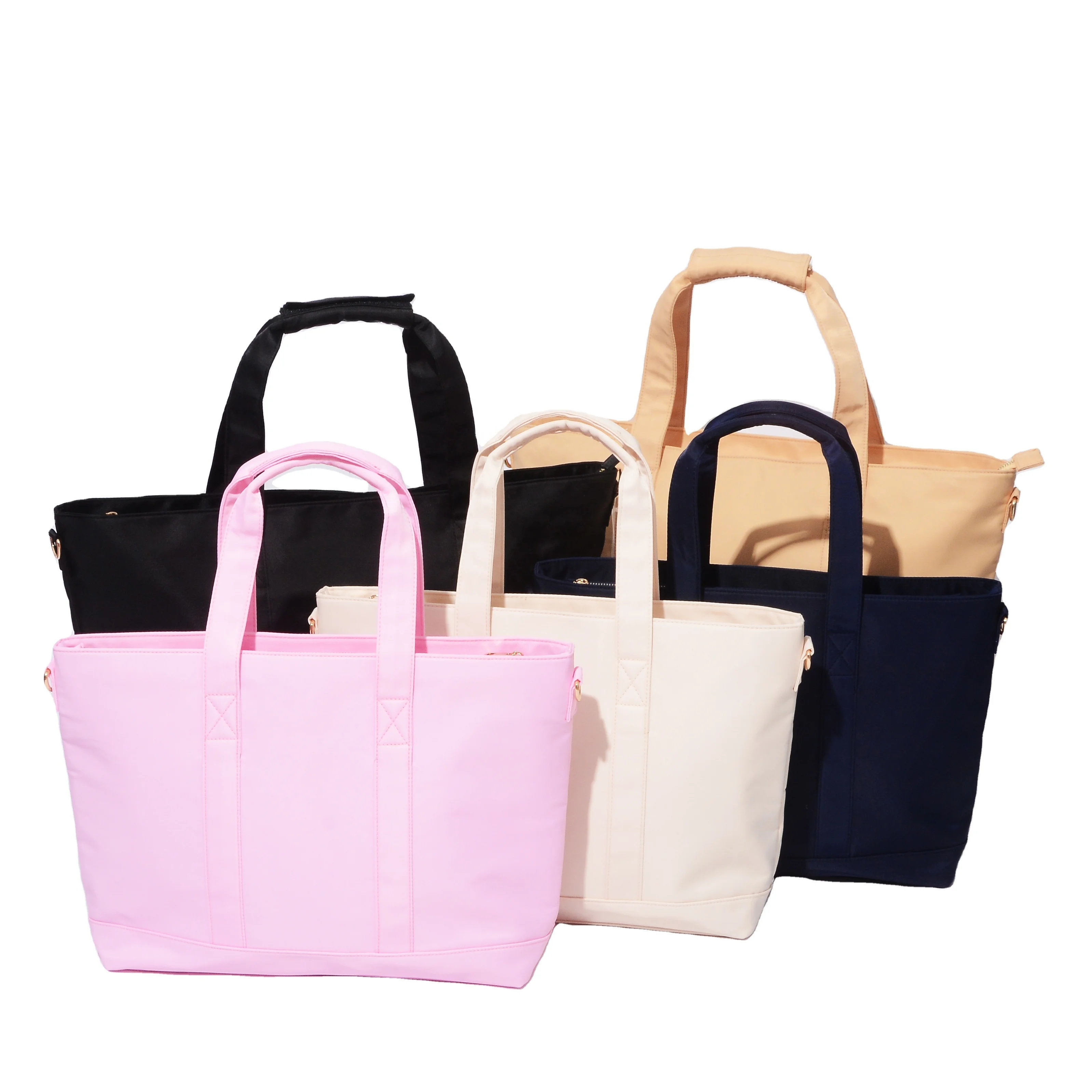 

Factory Wholesale Low MOQ Custom Large Capacity Popular Nylon Waterproof Hand Bag Bags Handbag Tote Women's Tote Bag, Baby pink, dark pink, khaki,black, nude, lilac