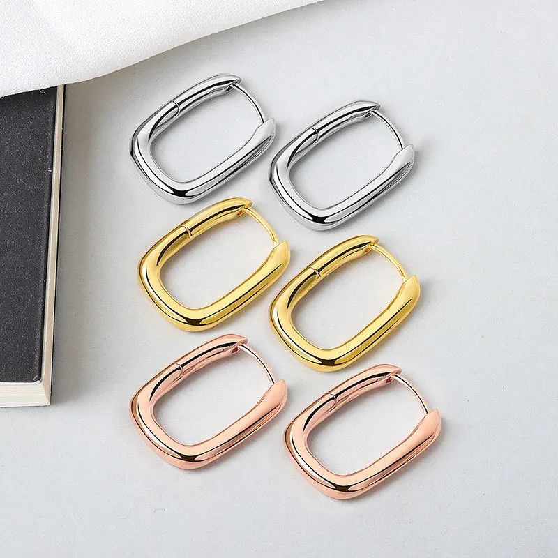 

New Fashion O Shaped Earrings for Women Rose Gold Jewelry Party Accessories Earrings for Jewelry Gift 2021, Picture shows