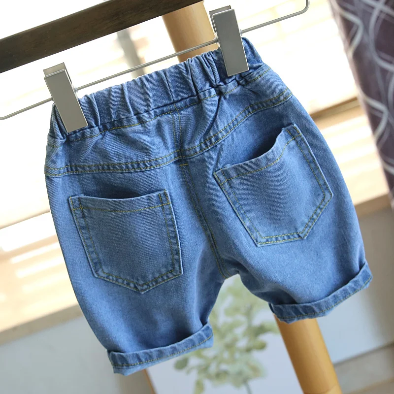 

Baby denim shorts summer Korean style children's ripped jeans for boys