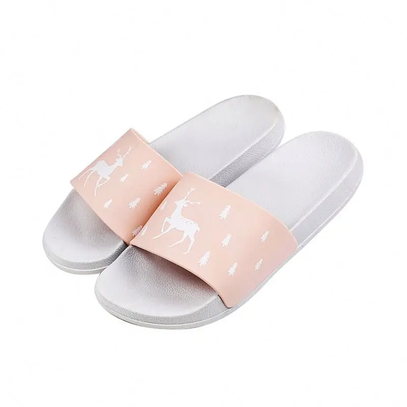 

popular fashion beach girl custom slide indoor lady slippers, Pink/blue/green