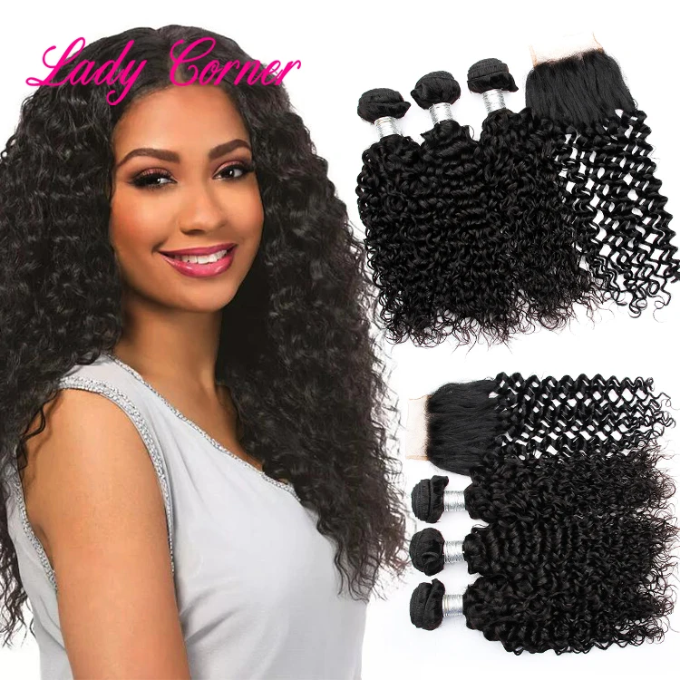 Original Brazilian Kinky Curly Hair Bundles Natural Color Raw Curly ExtensionsJerry Curl Weave Weaving for Black Women
