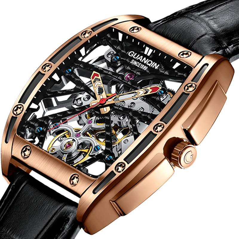 

Guanqin GJ16147 Skeleton OEM ODM Custom Stainless Steel Case Automatioc Mechanical Men Luxury Watch