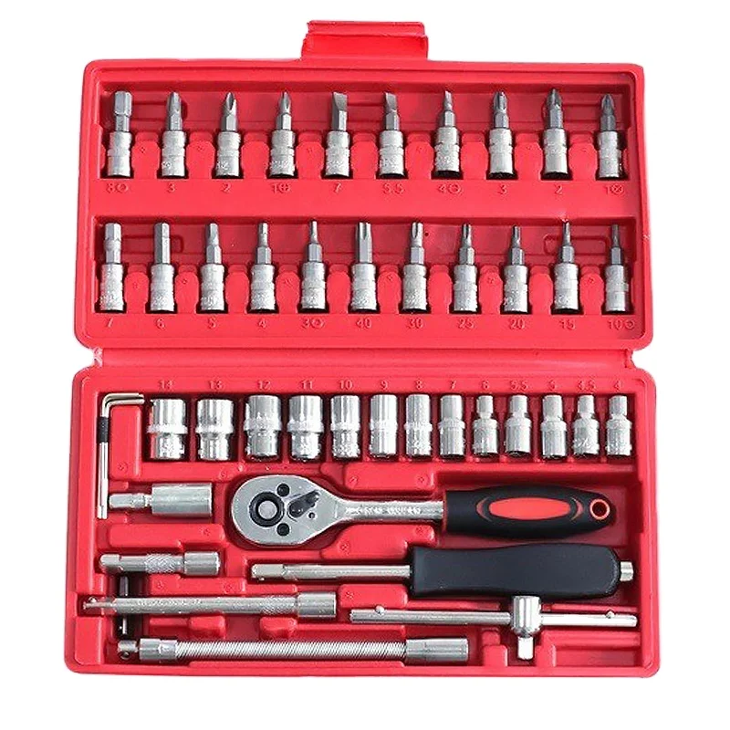 

SOLUDE 46 pcs combination hand tools portable universal socket wrench