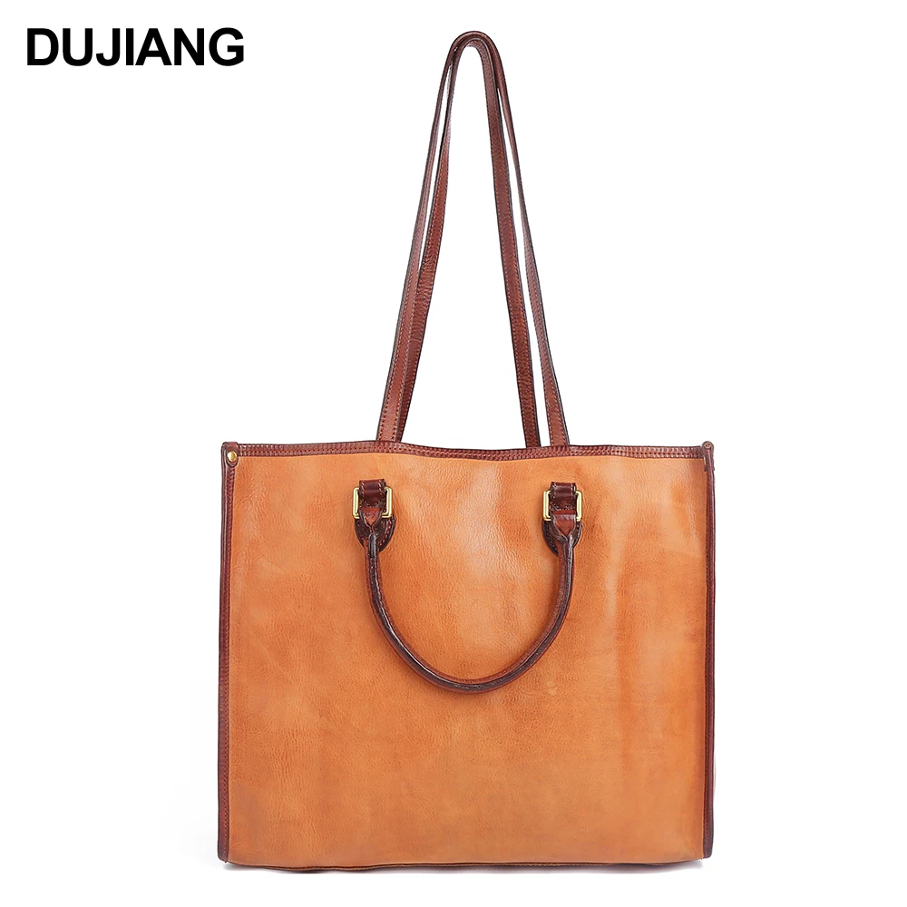 

High quality Vegetable Tanned Leather Handbag and Purse Real Leather Ladies Shoulder Tote Bags for Women, Coffee, red brown, yellow brown