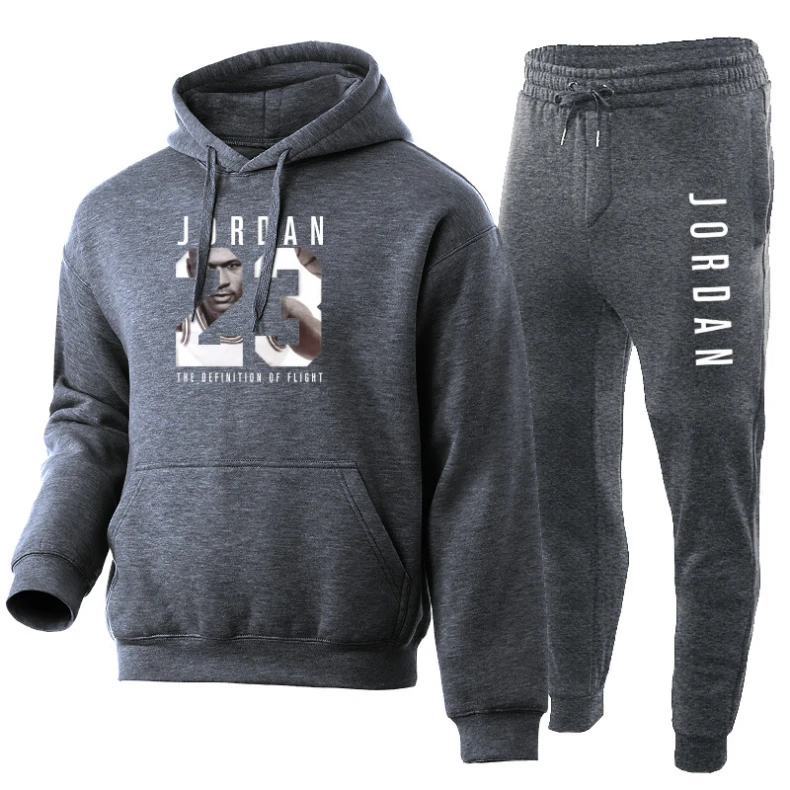 

Basketball Player Number Printing Sports Hoodies Man's Fitness Training Hoodie 2 Pieces Set