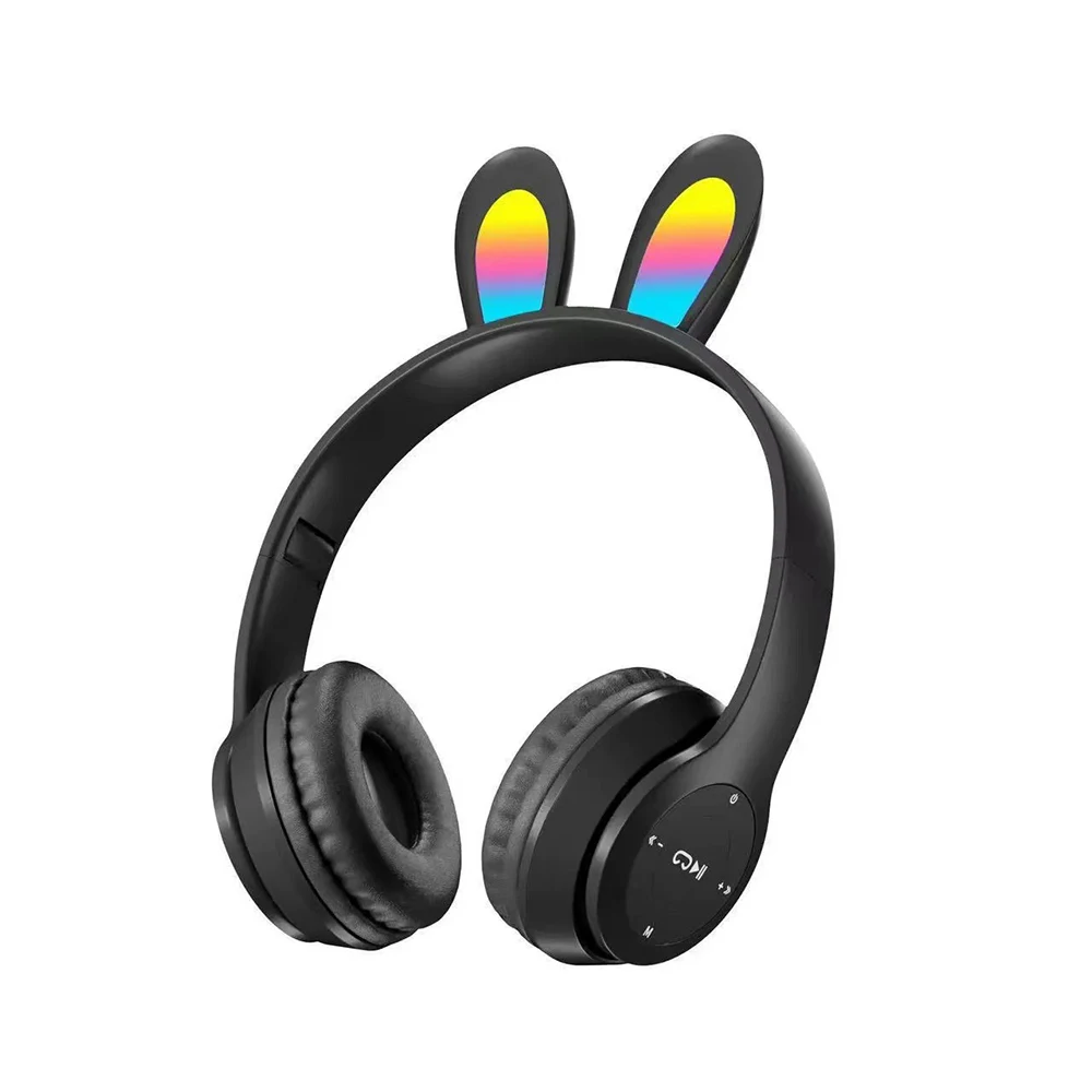 

P47R Kids Headphones Over The Ear Pink Headsets Wireless With Ears Cat earphone Macaron Over The Ear