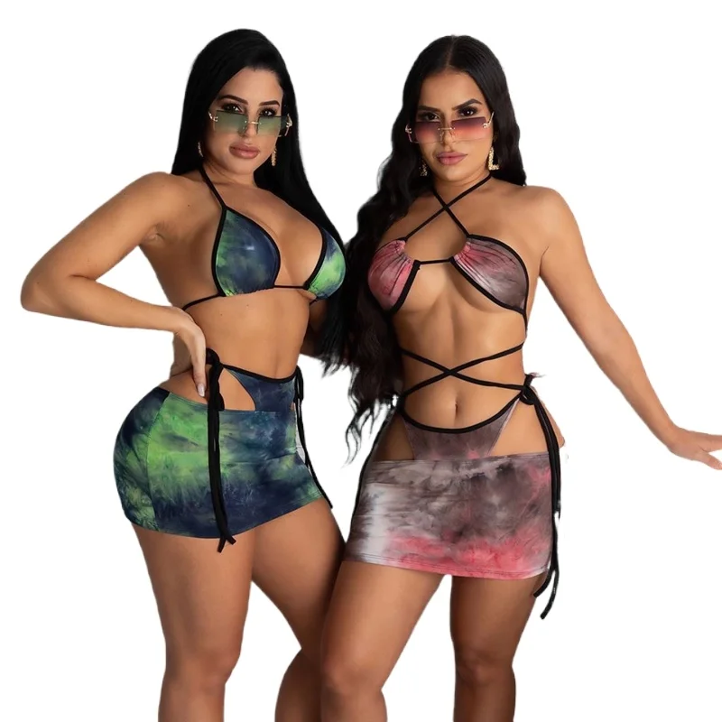 

Sexy Cover Ups Strings Bikini 2021 Women Micro Thong Bikinis Set Swimwear Female Bathing Suit 3 Piece Set Swimsuits