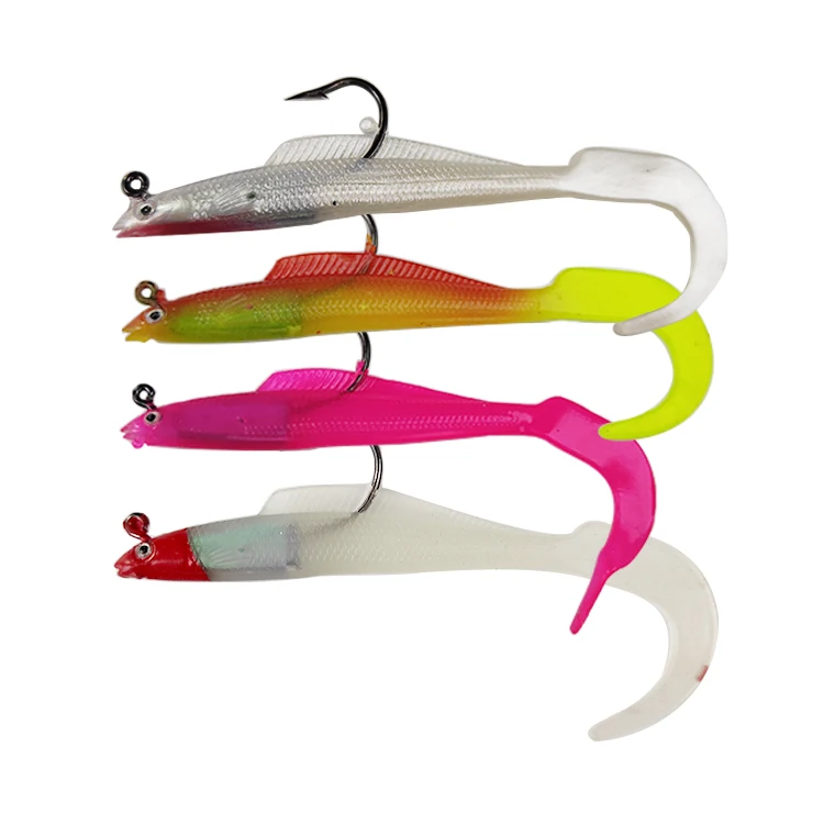 

WEIHE Single tail-tailed soft fish 9.5g/9CM Artificial Bait Fishing soft lures Glow Soft Wobblers 3d eyes Silicone Fishing Lure, See picture