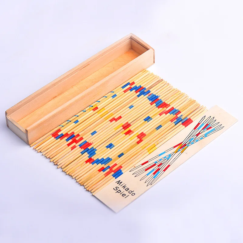 Wooden Math Toy Mikado Spiel Pick Up Sticks Kids Number Counting Wood Board Game Mikado Spiel
