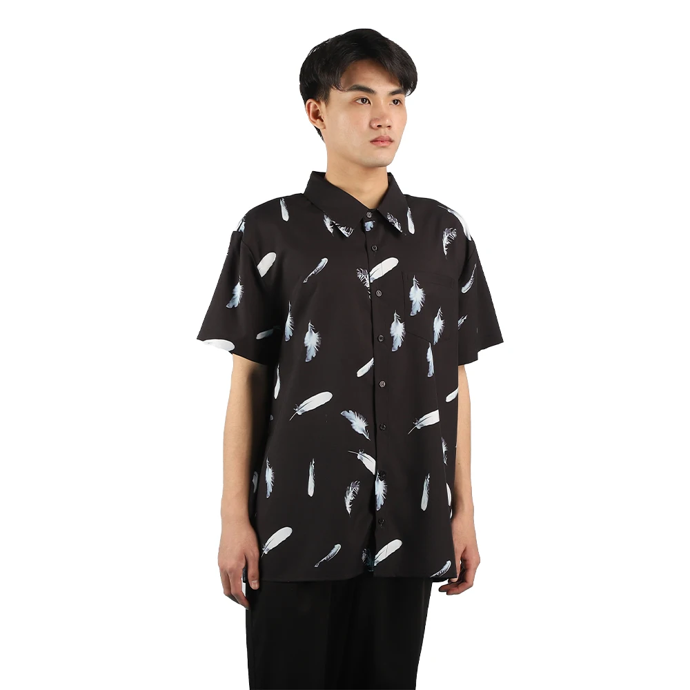 

Breathable Short Sleeve Digital Printing Single Breasted Casual Shirts Men