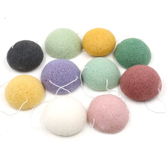 

100% natural vegetable fiber Material and custom color Color Konjac sponge