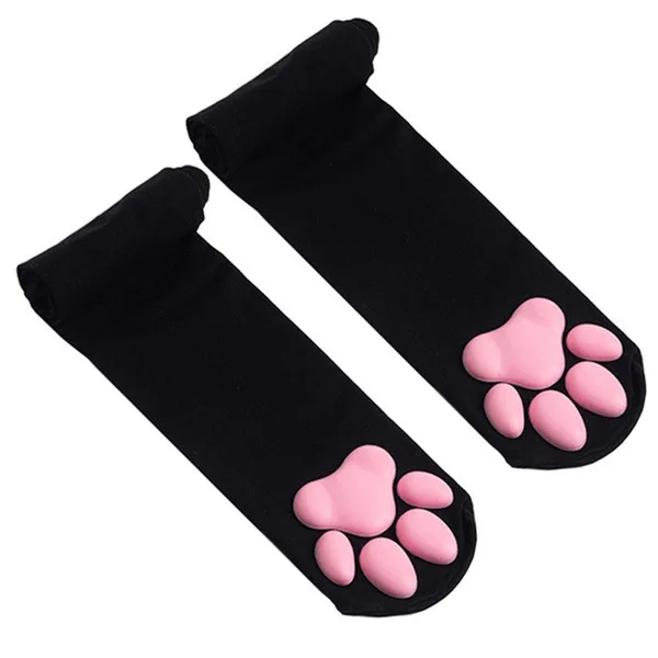 

Wholesale Cute Cat Paw Pad Young Girls Women Claw Stockings Thigh High 3D Tube Socks Compression Sock