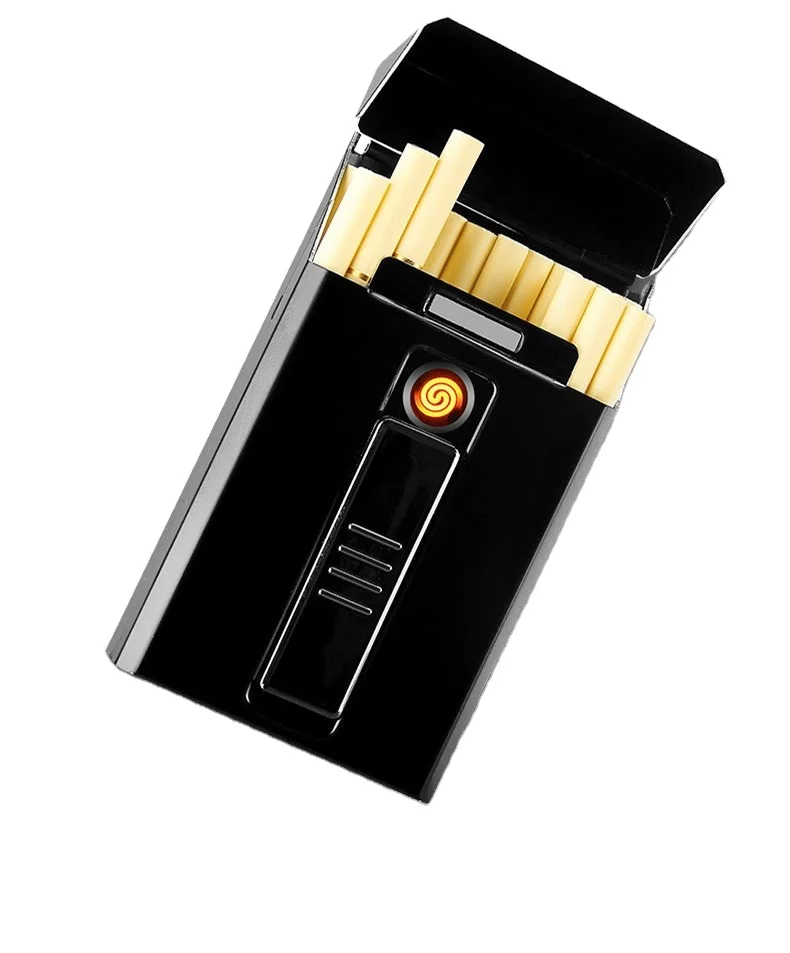 

20pcs cigarettes case lighter electronic windproof empty cigarette box ignite, 8 colors
