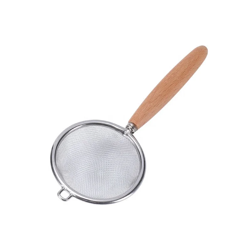 

Delicate Life Choice Stainless Steel Sifter with Wood Handle for Matcha Tea Powder