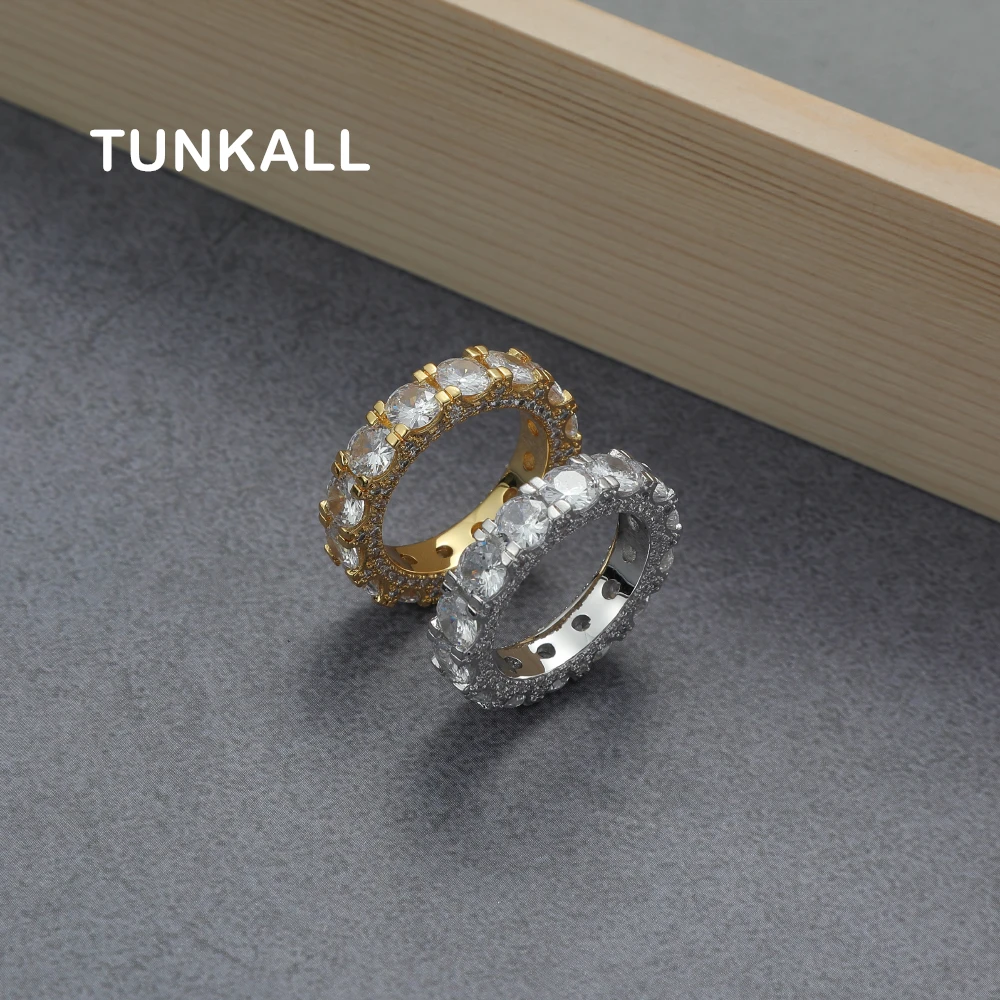 

R028 Brass Ring Square Zircon Iced out Accessory Men's Gift Party Wedding Hip hop Jewelry