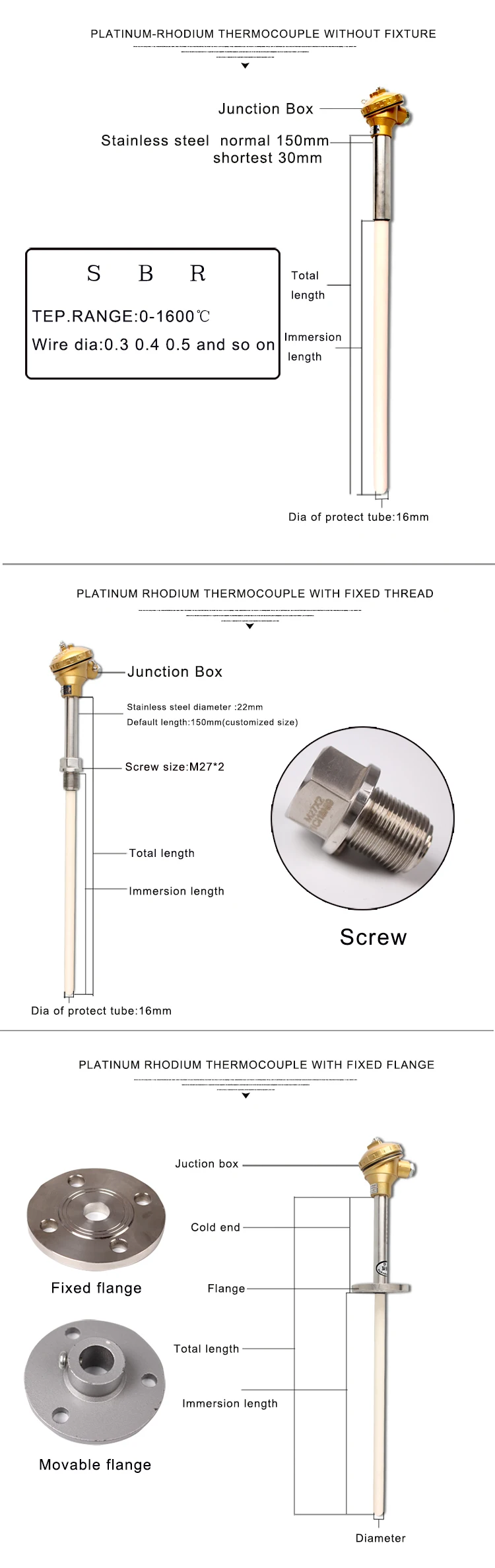 Type S Thermocouple Pt10rhpt Thermocouples Buy Type S Thermocouple