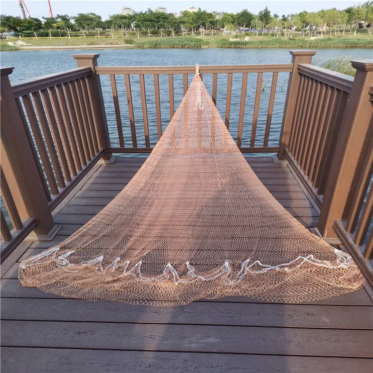 

3-12ft Nylon Drawstring Fishing Cast Net 8ft 3/8 " 0.75lb lead chain bottom pocket cast net